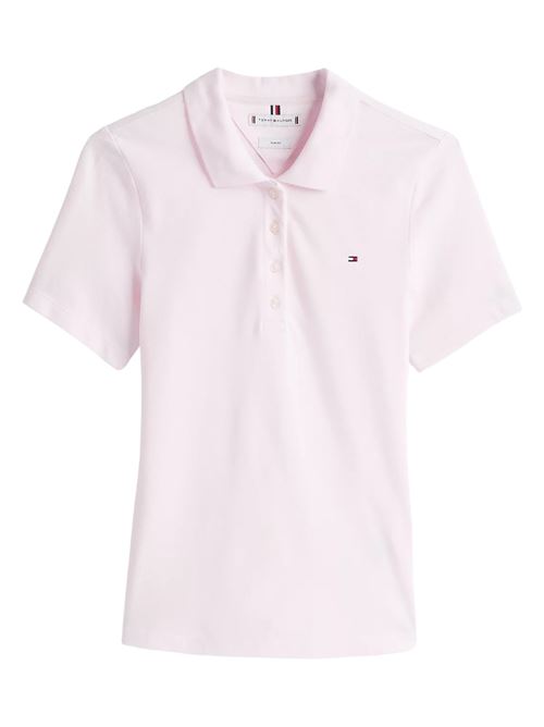 Polo donna rosa in cotone Tommy Hilfiger | WW0WW43225TOG